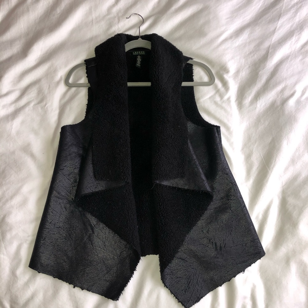 Ralph Lauren faux leather Sherpa vest